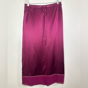 NWT Finity Naturals Merlot Silk Maxi Skirt Sz 16